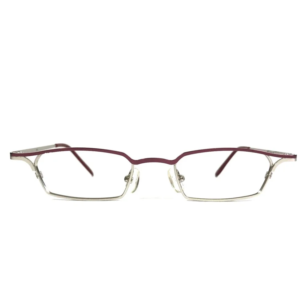 Ogi Eyeglasses Frames 2081 COL. 82 Red Silver Rectangle Wire Rim 42-19-135